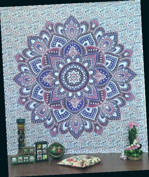 drap mural mandala noir et blanc