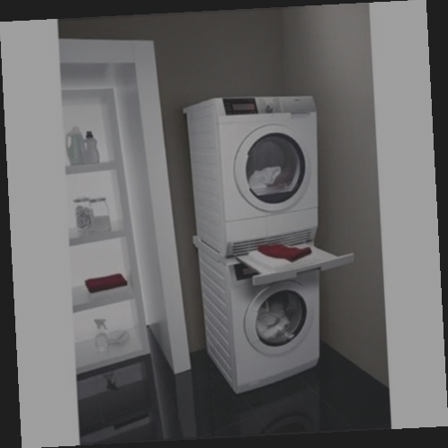 lave linge et seche linge dans salle de bain
