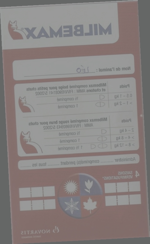 vermifuge milbemax chat posologie